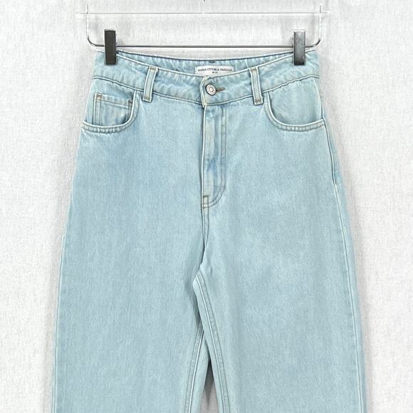 MVP WARDROBE High Rise Straight Leg Jeans 2 Light Wash MARIA VITTORIA PAOLILLO - Picture 7 of 16